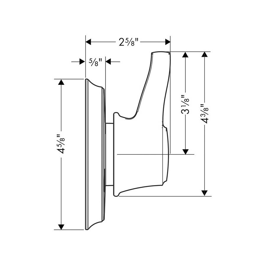 Trio/Quattro C Diverter Tub & Shower Trim, ADA, Polished Chrome