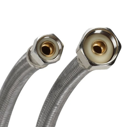 Flexible Water Supply, 3/8 x 1/2 in, Comp x FNPT, 30 in L, Stainless Steel