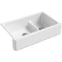 Whitehaven 36" Farmhouse Undermount Self-Trimming Double Basin Apron Front Cast Iron Kitchen Sink with Smart Divide Technology