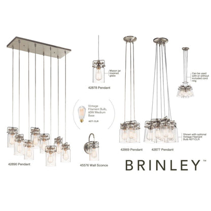 Brinley Single Light 5" Wide Mini Pendant with Canning Jar Style Shade