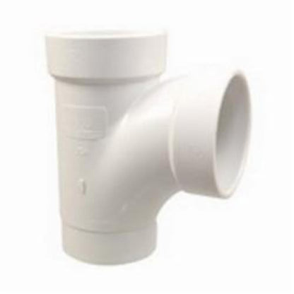 Street Sanitary Tee, 3 in, Spigot x Hub, DWV, PVC