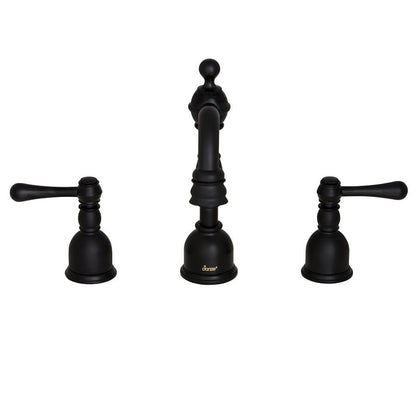 Opulence® Widespread Lavatory Faucet, ADA, 2 Handle, 3-Hole, 1.2 gpm, Satin Black