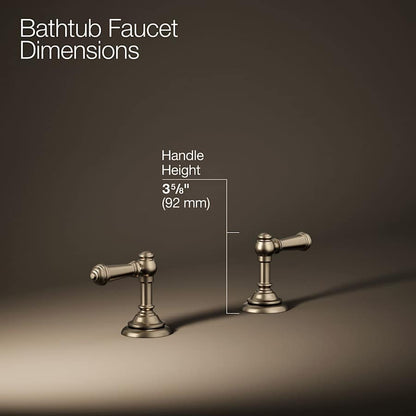 Artifacts Deck-Mount Bath Faucet Handle Trim with Lever Design