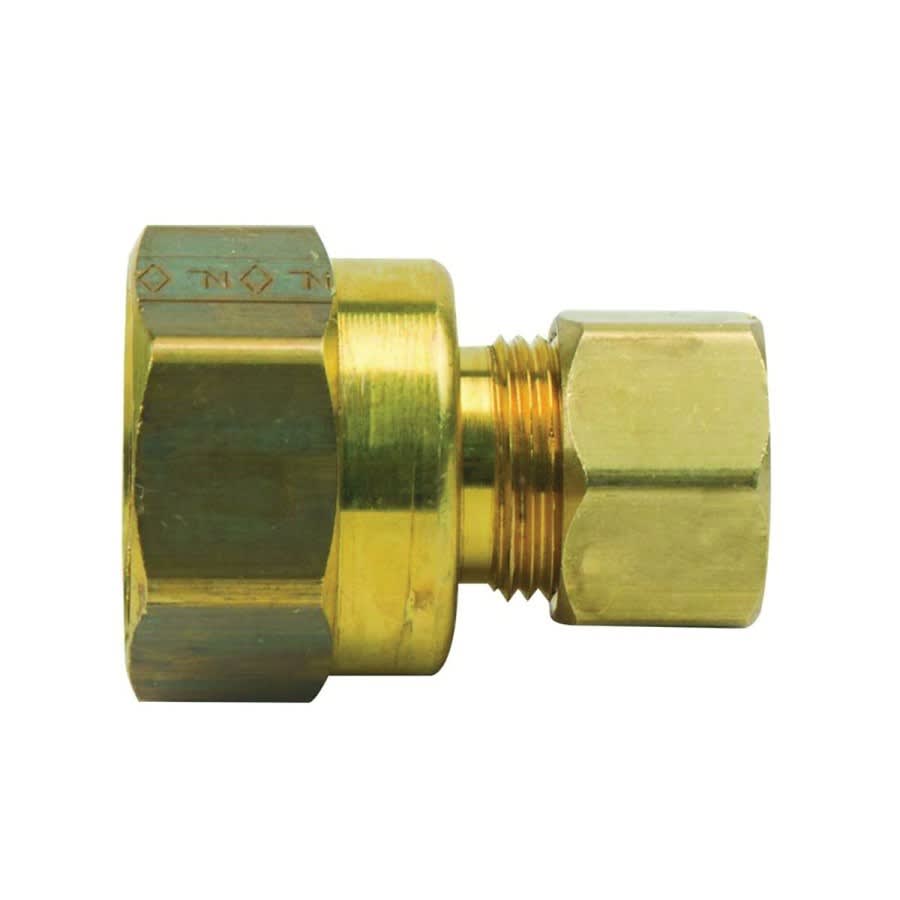 Union, 3/8 x 1/2 in, Comp x FNPT, Brass, Rough Brass, Domestic