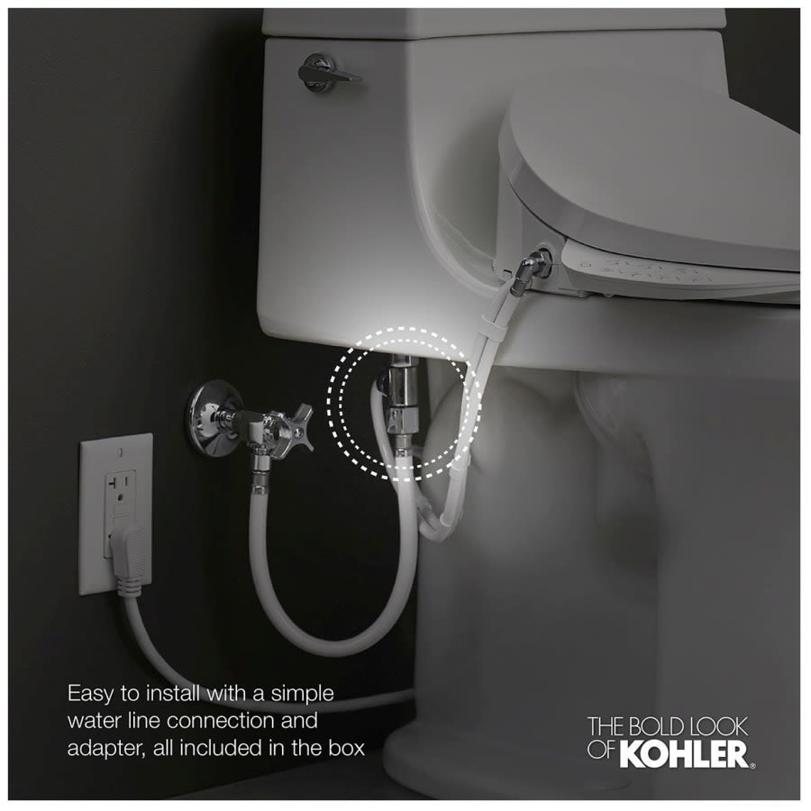 PureWash E525 Elongated Bidet Seat with Continuously Heated Water, Automatically UV Light Self-Cleaning Stainless Steel Wand, Front and Rear Wash Modes, Adjustable Water Temperature and Pressure, Quiet-Close, and Quick-Release Technologies