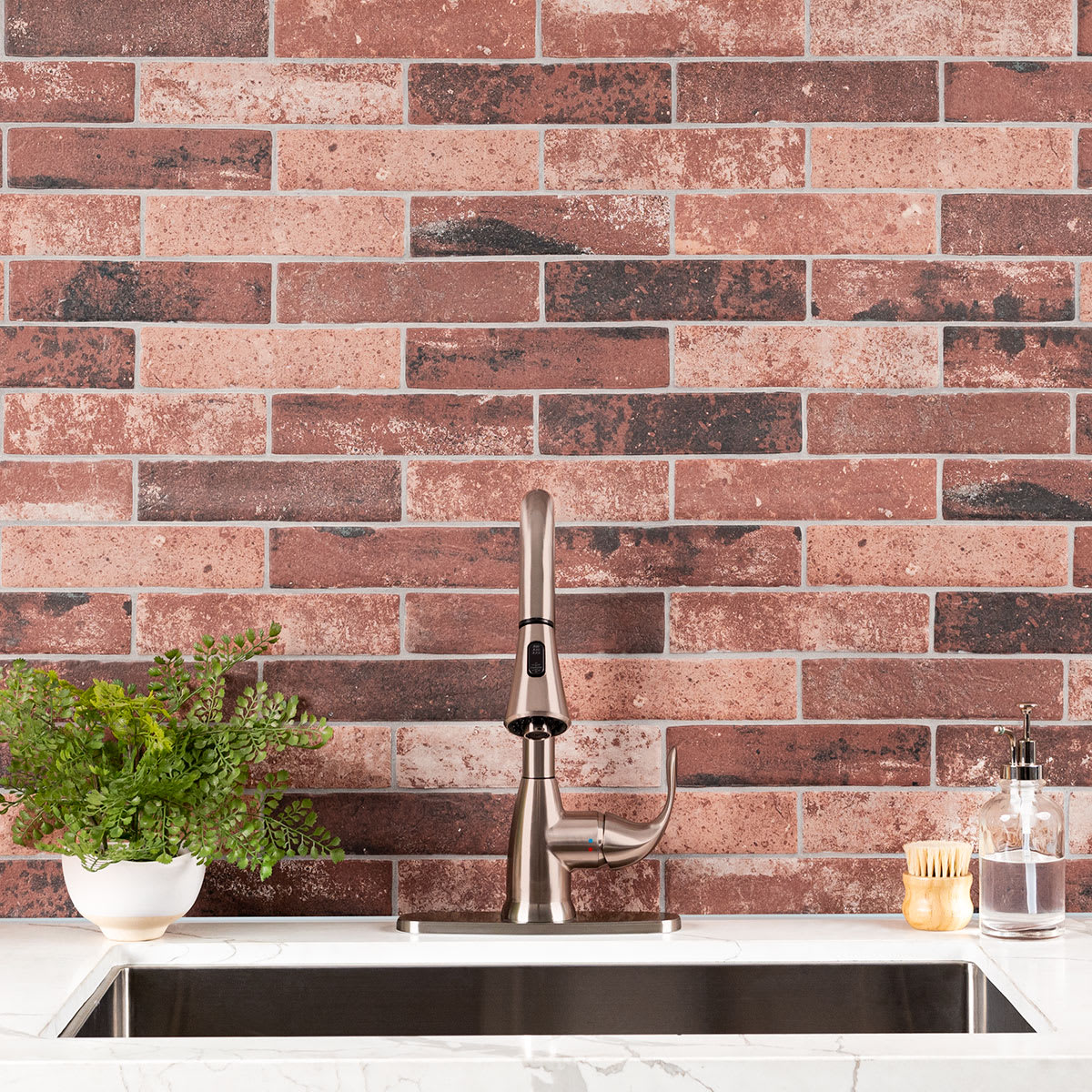 Brickstone Red Porcelain Tile 2X10