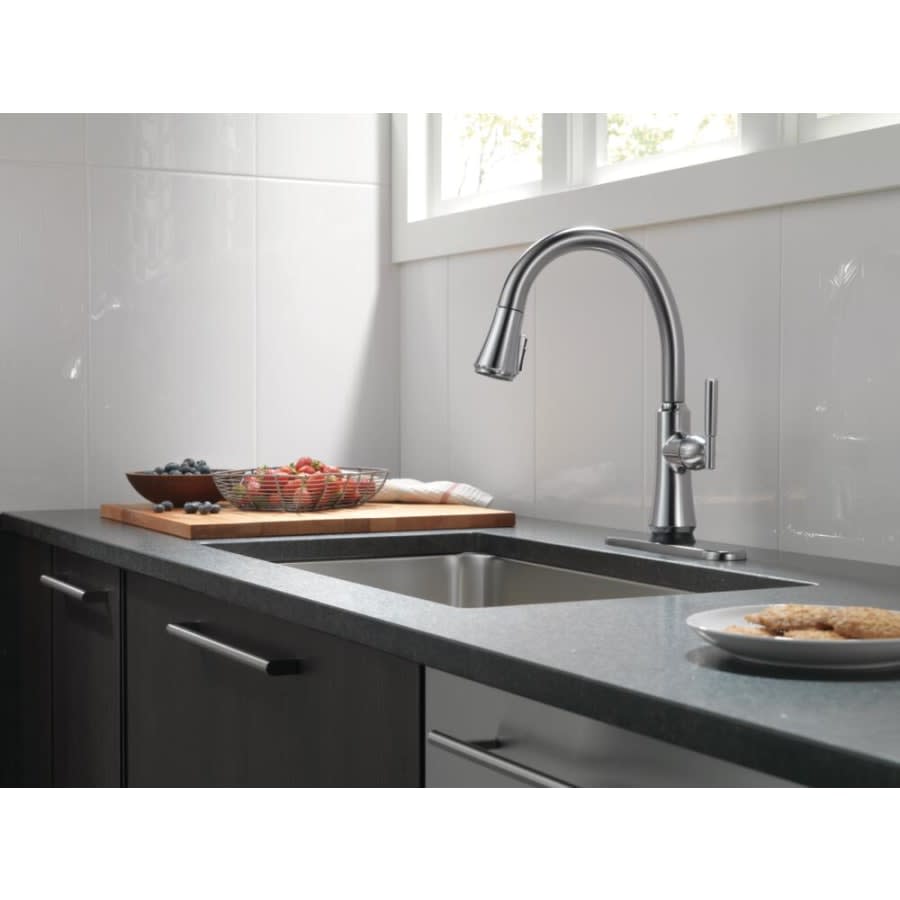 Coranto 1.8 GPM Single Hole Pull Down Kitchen Faucet with On/Off Touch Activation, Magnetic Docking Spray Head and ShieldSpray