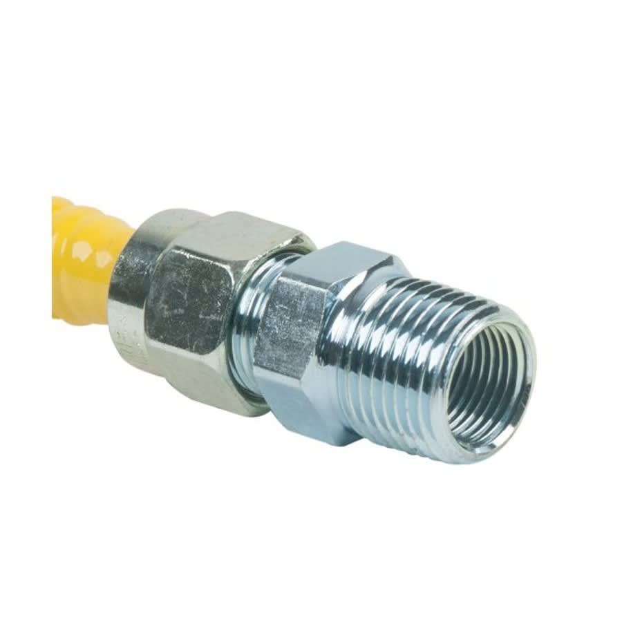 Gas Flex with Ball Valve, 3/8 in ID, 1/2 in, MNPT x FNPT, 72 in L