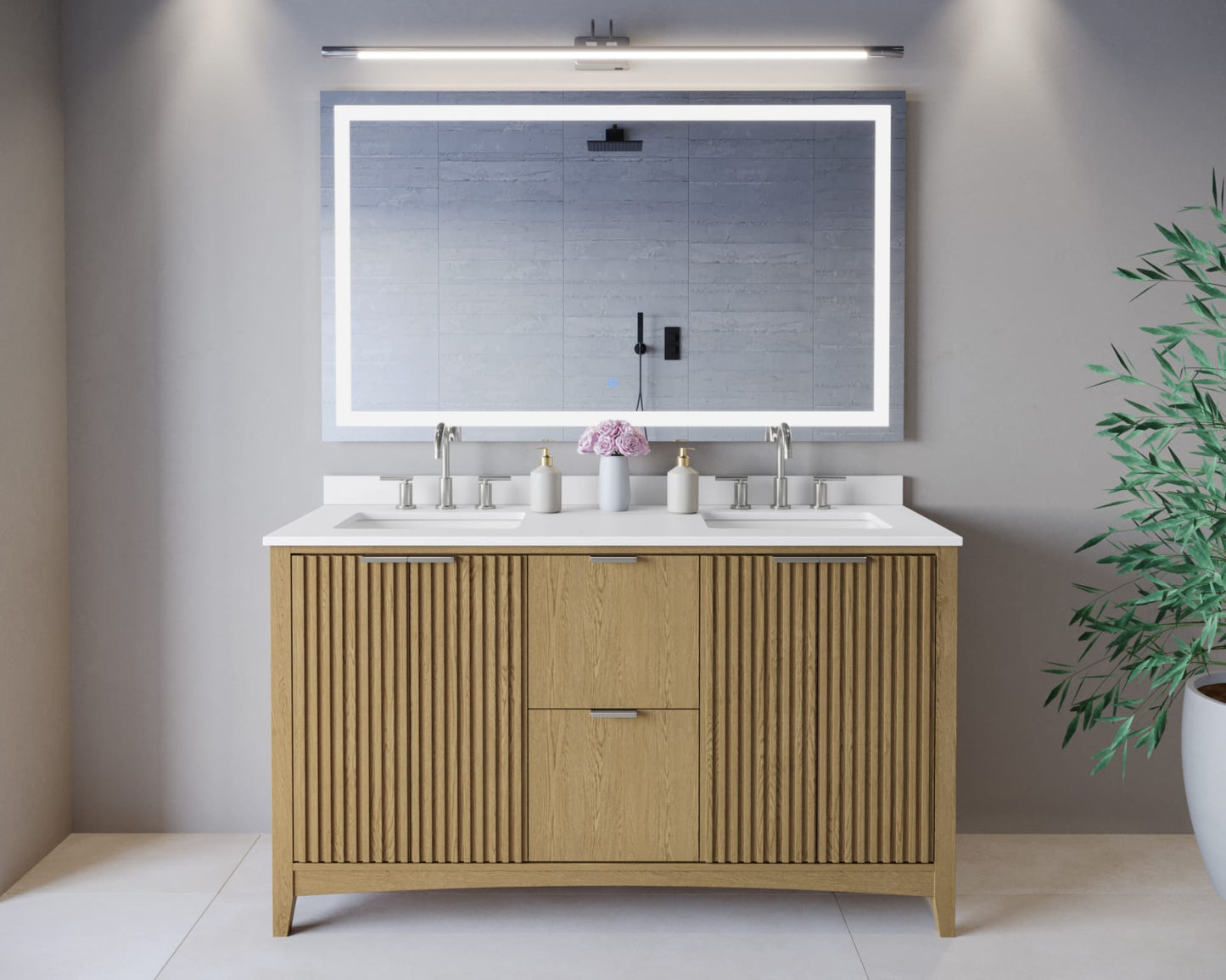 Palmilla Double Bathroom Vanity - 60W x 35H x 22D