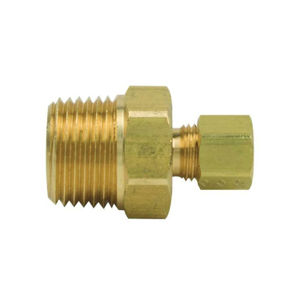 Union, 1/4 x 1/2 in, Comp x MNPT, Brass, Rough Brass, Domestic