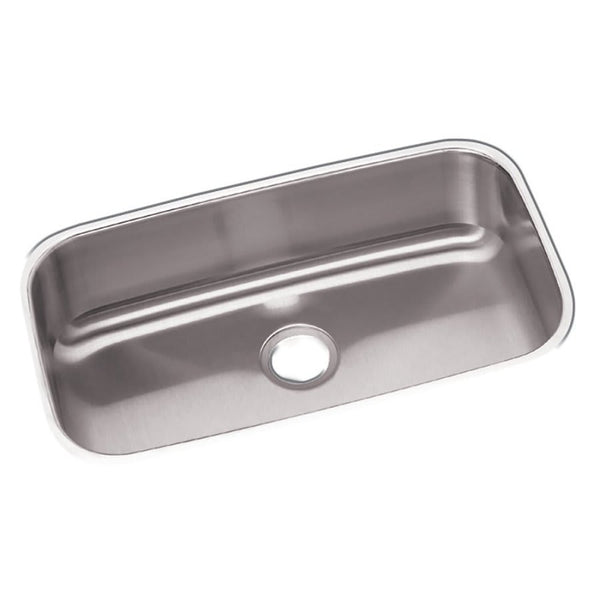 Dayton® Single Bowl Kitchen Sink, Under Mount, 30-1/2 x 18-1/4 in, 8 in Bowl Depth, 18 ga Radiant Satin Steel, Stainless