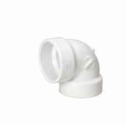 90 deg Vent Elbow, 3 in, Hub, DWV, PVC