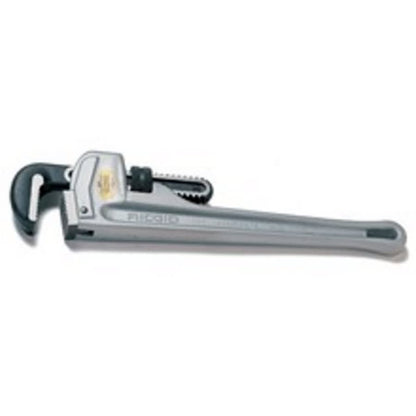 Straight Pipe Wrench, 2 in, Floating Forged Hook Jaw, Aluminum Handle