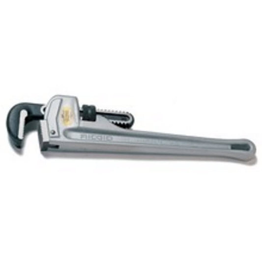 Straight Pipe Wrench, 2 in, Floating Forged Hook Jaw, Aluminum Handle