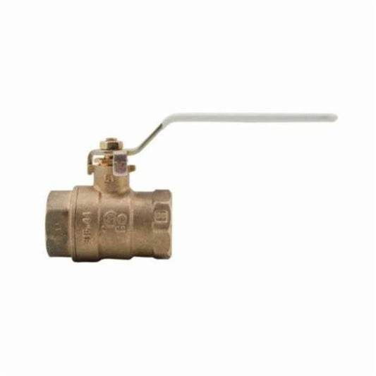 2-Piece Ball Valve, 3/4 in, FNPT, Full Port, Plated Brass Ball, Brass