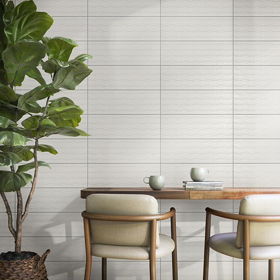 Visual Impressions White Rectangle, Wave 8X24 Matte