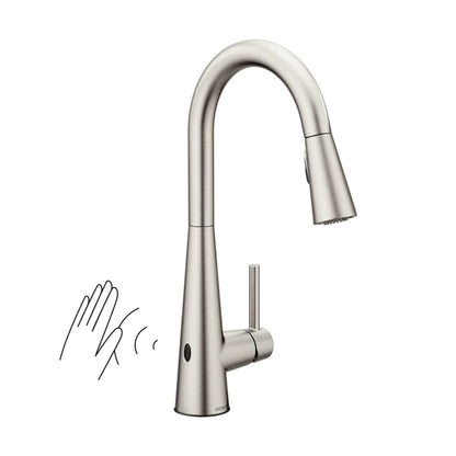 Sleek 1.5 GPM Single Hole Pull Down Kitchen Faucet with MotionSense