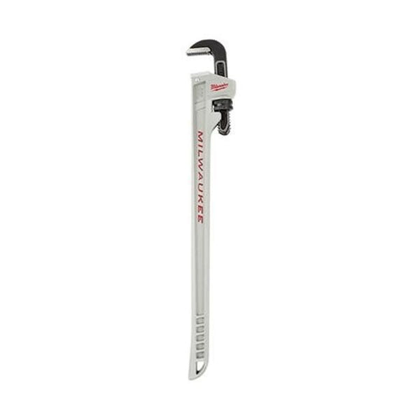 Straight Pipe Wrench With POWERLENGTH™ Handle, 10 in OAL, Serrated Jaw, Aluminum Handle, Silver