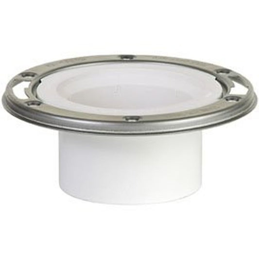 Adjustable Closet Flange, 3 in, Hub, PVC