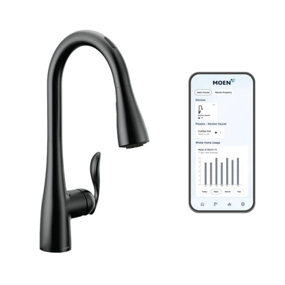 Arbor Smart Faucet 1.5 GPM Single Hole Pull Down Kitchen Faucet with Voice Control