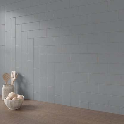 Color Wheel Classic Matte Suede Gray Rectangle 3X6 Matte
