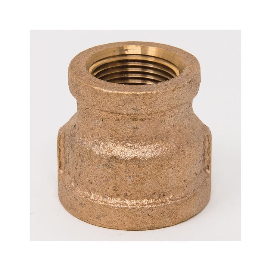 Reducer Coupling, 3/8 x 1/8 in, FNPT, Lead Free Brass, Rough Brass