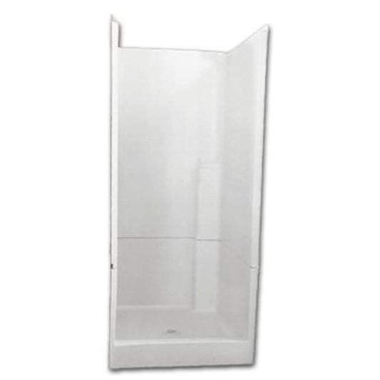 Shower Stall, Fiberglass, White