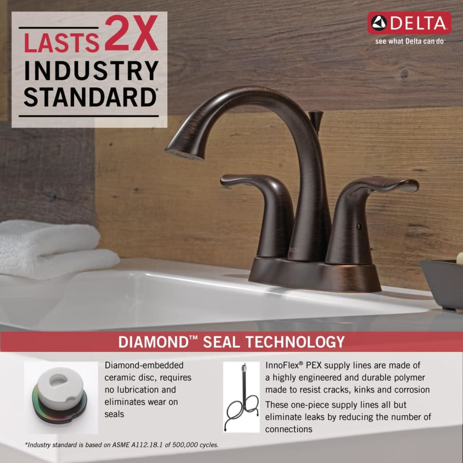 Lahara Centerset Bathroom Faucet with Pop-Up Drain Assembly - Includes Lifetime Warranty