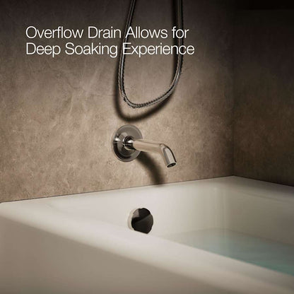 Bellwether Bath Tub 66" L x 32" W Cast Iron Soaking for Three Wall Alcove Installations with Integral Apron and Left Drain