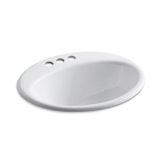 Farmington® Top Mount Lavatory Sink, ADA, 19-1/4 x 16-1/4 x 8-3/4 in, Cast Iron, White
