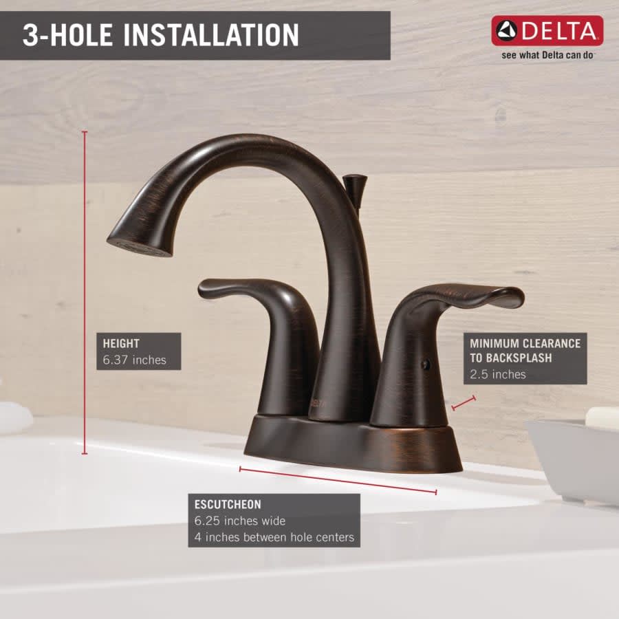 Lahara Centerset Bathroom Faucet with Pop-Up Drain Assembly - Includes Lifetime Warranty