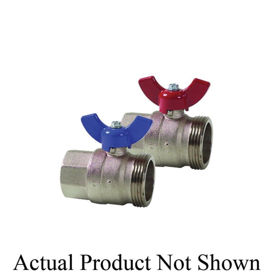 1-Piece Ball Valve, 1 X 1-1/4 in, FNPT x MNPT, Full Port, Brass Ball, Brass