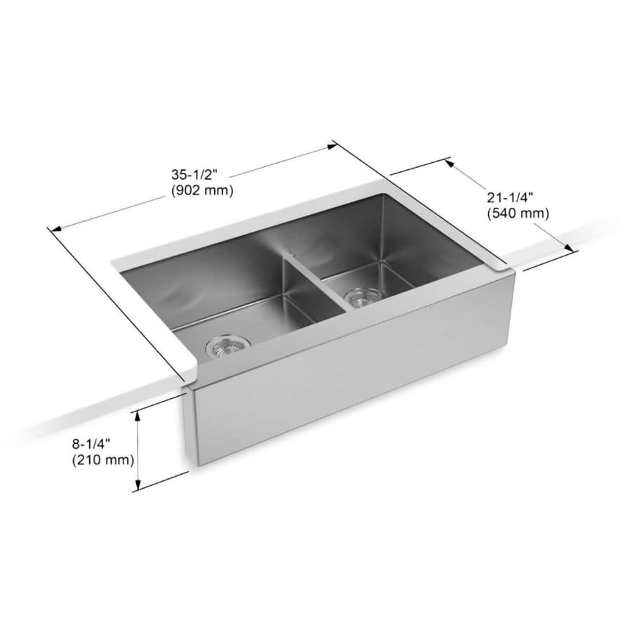 Strive 35-1/2" Double Basin Undermount 16-Gauge Self Trimming Sink with SilentShield and Smart Divide