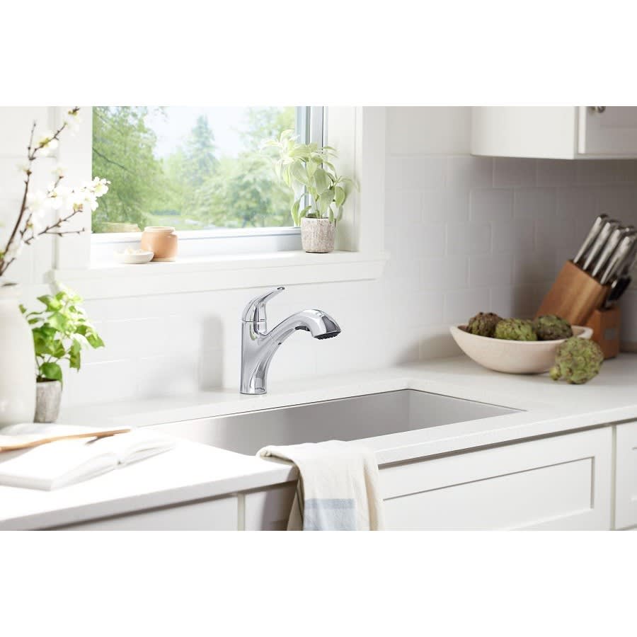 Jolt Kitchen Faucet, Deck Mount, ADA, 1 Lever Handle, 1-Hole, Polished Chrome
