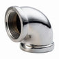 90 deg Elbow, 1 in, FNPT, Brass, Polished Chrome