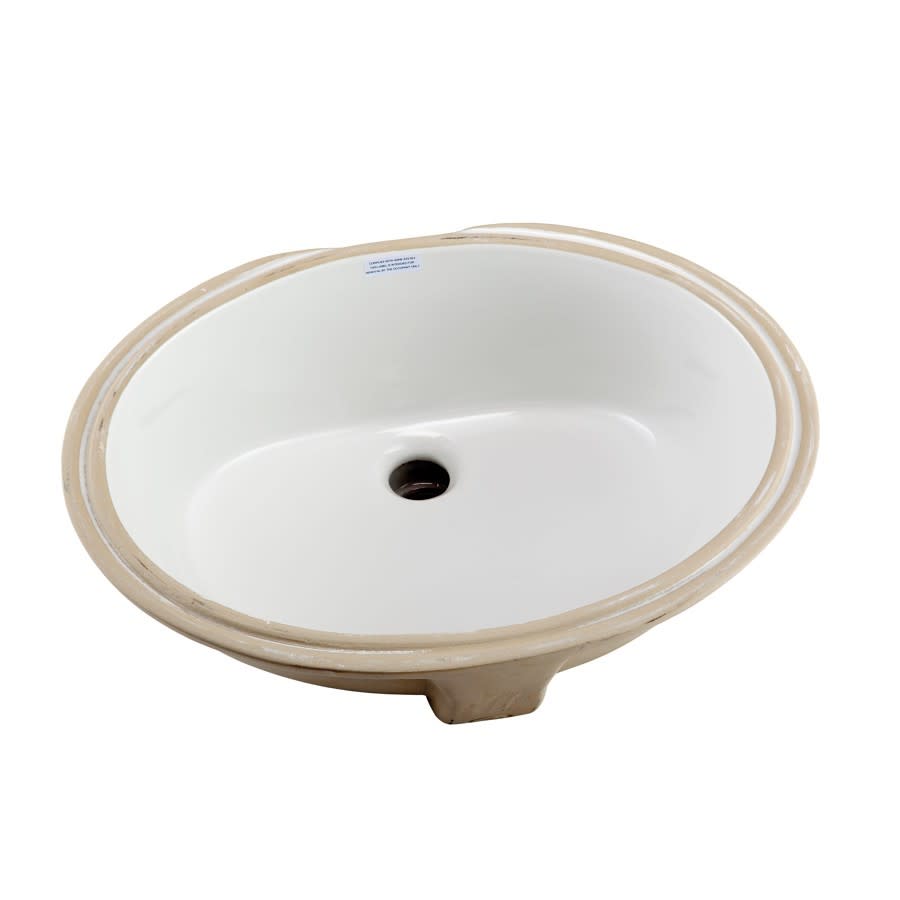 Luxoval™ Under Mount Lavatory Sink, ADA, 19 x 15 x 8-1/4 in, Vitreous China, White