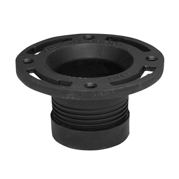 Closet Flange, 4 in, Twist Set, 6-11/16 in OD, Cast Iron, Black