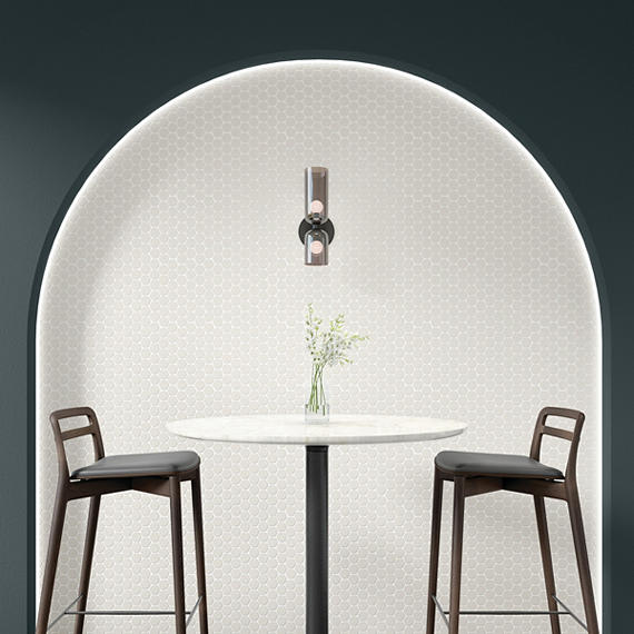 Keystones Arctic White Hexagon 2X2 Matte