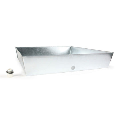 Drain Pan, Square, 30 in Dia, Side Connection, Steel