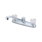 Elite Kitchen Faucet, Deck Mount, 2 Round Handle, 3-Hole, Polished Chrome