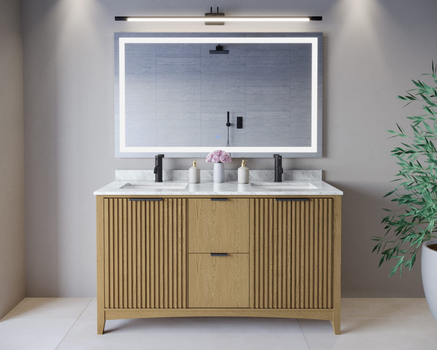 Palmilla Double Bathroom Vanity - 60W x 35H x 22D