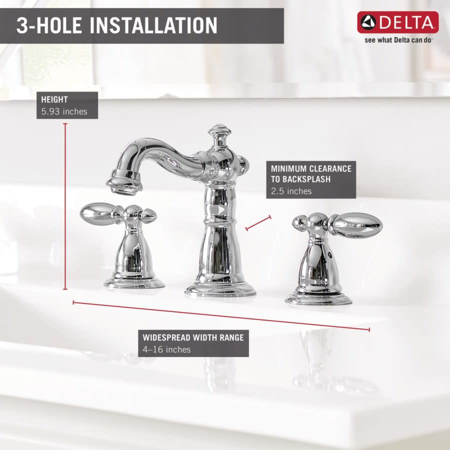 Victorian Widespread Bathroom Faucet with Pop-Up Drain Assembly - Includes Lifetime Warranty