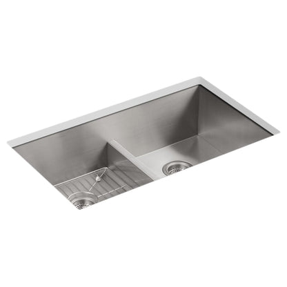 Vault 33" Double Basin Top-Mount/Under-Mount 18-Gauge Stainless Steel Kitchen Sink with Smart Divide