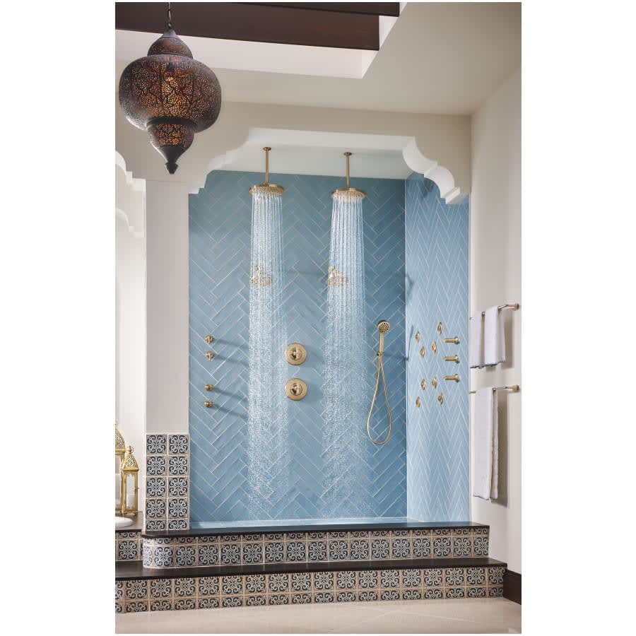 Levoir 1.75 GPM Multi Function Hand Shower Package with H2Okinetic Technology - Includes Hose, Holder and Wall Supply