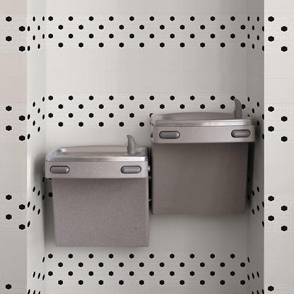 Keystones Arctic White/Black Hexagon 2X2 Matte