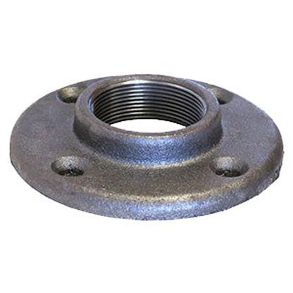 Floor Flange, 1-1/4 in, FNPT, 3-7/8 in OD, 4 Bolt Holes, 125 lb, Malleable Steel