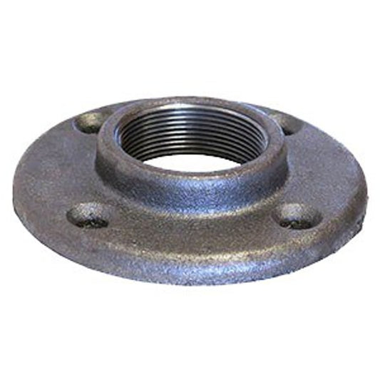 Floor Flange, 1-1/2 in, FNPT, 4-1/2 in OD, 4 Bolt Holes, 125 lb, Malleable Steel