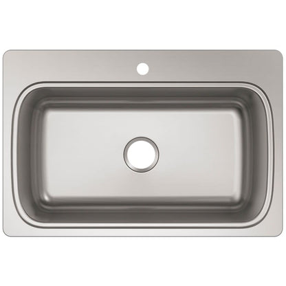 Verse 33" Single Basin Drop In kitchen Sink With Single Faucet Hole