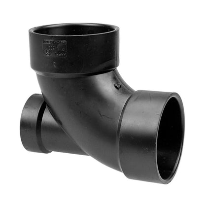 DWV Lowheel 90 deg Elbow, 4 x 2 in, Hub, ABS