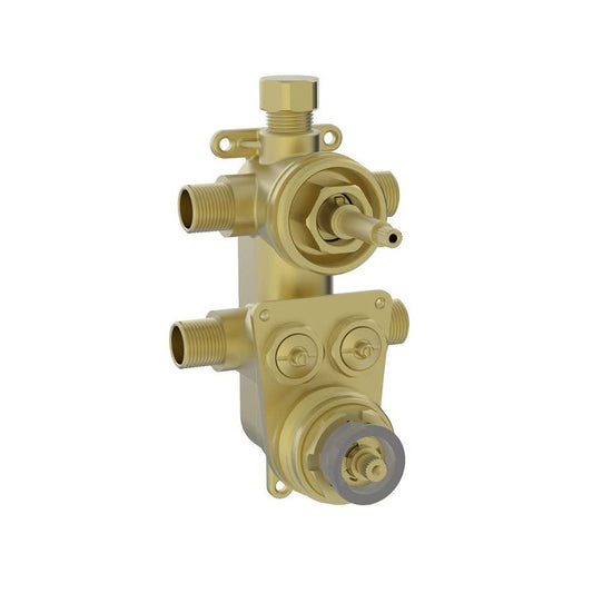 Thermostatic Pressure Balanced Rough-In Valve With 2-Way Diverter, 1/2 in, C or MNPT, 6.8 gpm, Brass Body